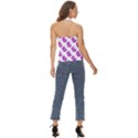 Purple Butterflies On Their Own Way  Basic Halter Top View4