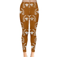 Brown Golden Bees Leggings  by ConteMonfrey