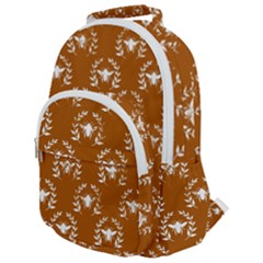 Brown Golden Bees Rounded Multi Pocket Backpack by ConteMonfrey