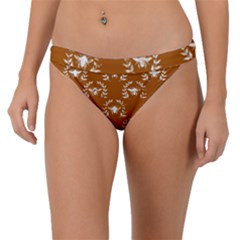 Brown Golden Bees Band Bikini Bottoms by ConteMonfrey