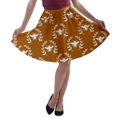 Brown Golden Bees A-line Skater Skirt by ConteMonfrey