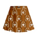 Brown Golden Bees Mini Flare Skirt View1