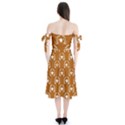 Brown Golden Bees Shoulder Tie Bardot Midi Dress View2