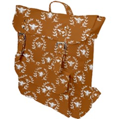 Brown Golden Bees Buckle Up Backpack by ConteMonfrey