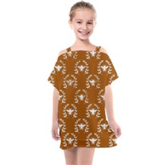 Brown Golden Bees Kids  One Piece Chiffon Dress by ConteMonfrey