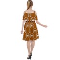 Brown Golden Bees Cut Out Shoulders Chiffon Dress View2