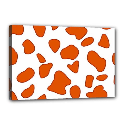 Orange Cow Dots Canvas 18  X 12  (stretched) by ConteMonfrey