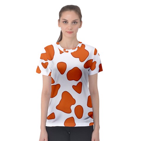 Orange Cow Dots Women s Sport Mesh Tee by ConteMonfrey