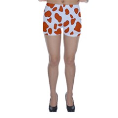 Orange Cow Dots Skinny Shorts by ConteMonfrey