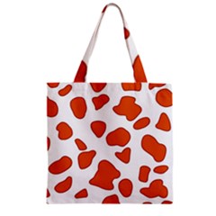 Orange Cow Dots Zipper Grocery Tote Bag by ConteMonfrey