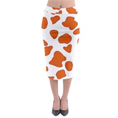 Orange Cow Dots Midi Pencil Skirt by ConteMonfrey