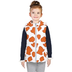 Orange Cow Dots Kids  Hooded Puffer Vest by ConteMonfrey