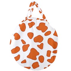 Orange Cow Dots Giant Round Zipper Tote by ConteMonfrey