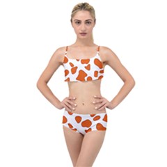 Orange Cow Dots Layered Top Bikini Set by ConteMonfrey