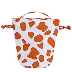 Orange Cow Dots Drawstring Bucket Bag by ConteMonfrey