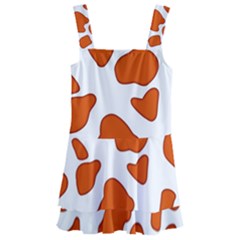 Orange Cow Dots Kids  Layered Skirt Swimsuit by ConteMonfrey