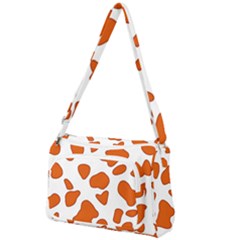 Orange Cow Dots Front Pocket Crossbody Bag by ConteMonfrey