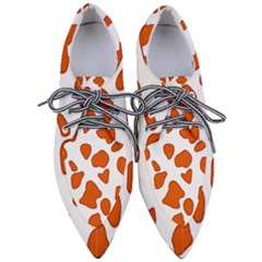 Orange Cow Dots Pointed Oxford Shoes by ConteMonfrey