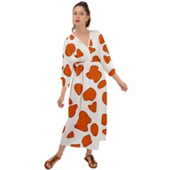 Orange Cow Dots Grecian Style  Maxi Dress by ConteMonfrey