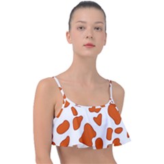 Orange Cow Dots Frill Bikini Top by ConteMonfrey