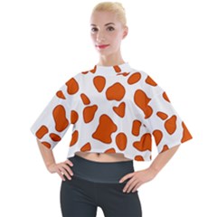 Orange Cow Dots Mock Neck Tee by ConteMonfrey