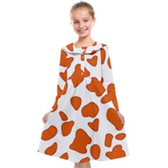 Orange Cow Dots Kids  Midi Sailor Dress by ConteMonfrey