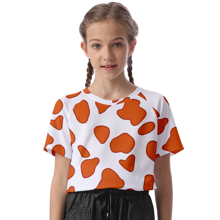 Orange Cow Dots Kids  Basic Tee