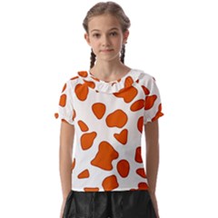 Orange Cow Dots Kids  Frill Chiffon Blouse by ConteMonfrey