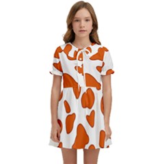 Orange Cow Dots Kids  Sweet Collar Dress by ConteMonfrey