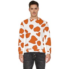 Orange Cow Dots Men s Fleece Sweatshirt by ConteMonfrey