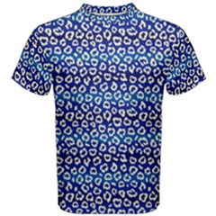 Animal Print - Blue - Leopard Jaguar Dots Small  Men s Cotton Tee by ConteMonfrey