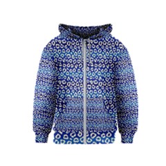 Animal Print - Blue - Leopard Jaguar Dots Small  Kids  Zipper Hoodie by ConteMonfrey