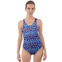 Animal Print - Blue - Leopard Jaguar Dots Small  Cut-Out Back One Piece Swimsuit View1