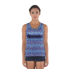 Animal Print - Blue - Leopard Jaguar Dots Small  Sport Tank Top  by ConteMonfrey