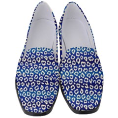 Animal Print - Blue - Leopard Jaguar Dots Small  Women s Classic Loafer Heels by ConteMonfrey