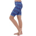 Animal Print - Blue - Leopard Jaguar Dots Small  Kids  Lightweight Velour Cropped Yoga Leggings View2