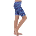 Animal Print - Blue - Leopard Jaguar Dots Small  Kids  Lightweight Velour Cropped Yoga Leggings View3