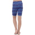 Animal Print - Blue - Leopard Jaguar Dots Small  Kids  Lightweight Velour Cropped Yoga Leggings View4