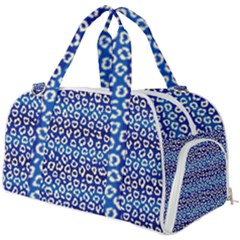 Animal Print - Blue - Leopard Jaguar Dots Small  Burner Gym Duffel Bag by ConteMonfrey