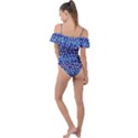 Animal Print - Blue - Leopard Jaguar Dots Small  Frill Detail One Piece Swimsuit View2