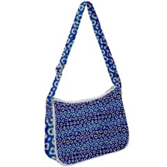 Animal Print - Blue - Leopard Jaguar Dots Small  Zip Up Shoulder Bag by ConteMonfrey