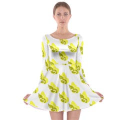 Yellow Butterflies On Their Own Way Long Sleeve Skater Dress by ConteMonfrey