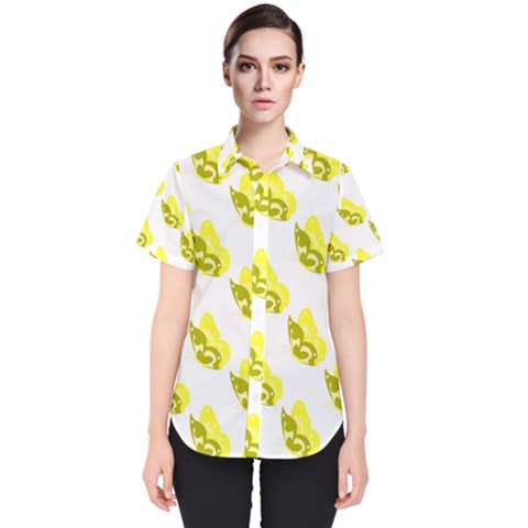 Yellow Butterflies On Their Own Way Women s Short Sleeve Shirt by ConteMonfrey