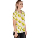 Yellow Butterflies On Their Own Way Women s V-Neck Scrub Top View3