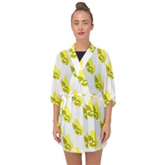 Yellow Butterflies On Their Own Way Half Sleeve Chiffon Kimono by ConteMonfrey