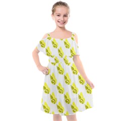 Yellow Butterflies On Their Own Way Kids  Cut Out Shoulders Chiffon Dress by ConteMonfrey