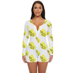 Yellow Butterflies On Their Own Way Long Sleeve Boyleg Swimsuit by ConteMonfrey