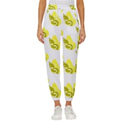 Yellow Butterflies On Their Own Way Women s Cropped Drawstring Pants by ConteMonfrey