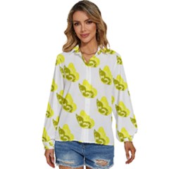 Yellow Butterflies On Their Own Way Women s Long Sleeve Button Down Shirt