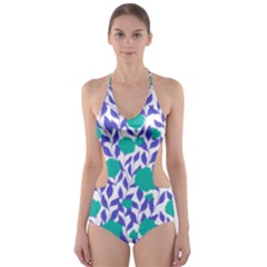 Green Flowers On The Wall Cut-out One Piece Swimsuit by ConteMonfrey